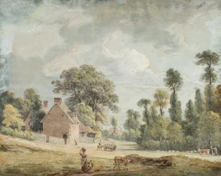 Blick hinunter auf den Egham Hill