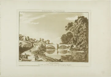 Overton-Brücke/Über den Fluss Dee, an der Grenze von Denbigh und Flintshire
