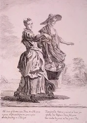 Zwei Geschirrverkäufer, Rufe von London, 1760