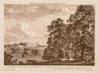 Ansichten von Warwick Castle: Warwick Castle vom Lodge Hill, 1776