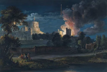 Schloss Windsor von Datchet Lane an einem Freudenabend, 1768