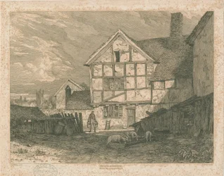 Wolverhampton - Ruinen eines Fachwerkhauses: Stahlstich, undatiert [ca. 1815]