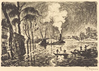 Die überflutete Seine im Jahr 1910 (La Seine en crue, en 1910)