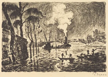 Die Seine bei Hochwasser im Jahr 1910