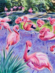 Rosa Flamingos Tropische Szene