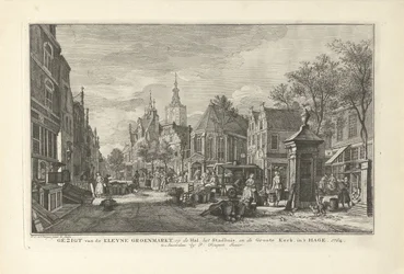 Ansicht des Dagelijkse Groenmarkt in Den Haag