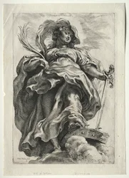 Die heilige Katharina in den Wolken