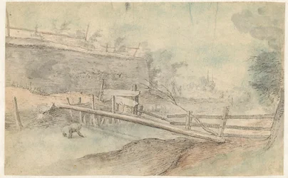 Ein Baumstamm als Brücke über einen Fluss