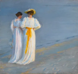 Anna Ancher und Marie Krøyer am Strand von Skagen