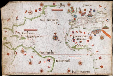 Karte des Atlantischen Ozeans, Mittelmeers und Schwarzen Meeres, ca. 1535