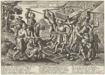 Kampf zwischen Bauern und Soldaten