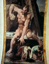 Odysseus und seine Gefährten fliehen aus der Höhle des Polyphem