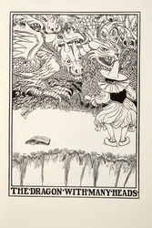 Der Drache mit vielen Köpfen, aus Fontaine Fables, veröffentlicht 1905