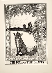 Der Fuchs und die Trauben, aus Hundert Fabeln von Äsop, veröffentlicht 1903