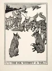 Der Fuchs ohne Schwanz, aus Hundert Fabeln des Äsop, veröffentlicht 1903
