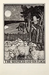 Der Schäfer und seine Herde, aus Fontaine Fables, veröffentlicht 1905