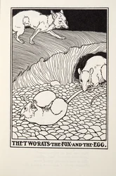 Die zwei Ratten, der Fuchs und das Ei, aus Fontaine Fables, veröffentlicht 1905