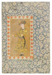 Ein Jugendlicher, der einen Weinkelch hält, Safavid Isfahan