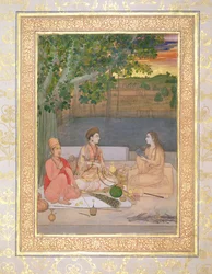 Eine Frau mit ihren Mägden in ländlichen Gärten, späte 17. Jahrhundert