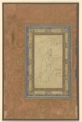 Ein alter Mann trägt eine Schüssel, ca. 1610-15