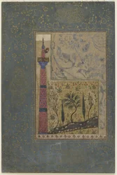 Mann auf der Spitze eines Minaretts, ca. 1417-18