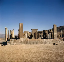 Palast von Darius I. (550-486 v. Chr.) in Persepolis (Iran), Stätte des Persischen Reiches der Aimeniden. 6. - 5. Jahrhundert v. Chr.