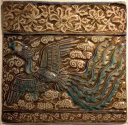 Simurgh (Simorgh oder Senmurw) - Azulejos - Fayence aus Kashan (Persien), Ilkhaniden-Periode, Anfang des 14. Jahrhunderts