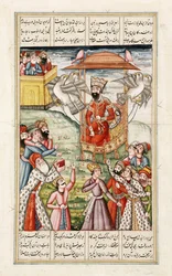 Die Legende von König Kai-Kaus, aus dem Shahnama (Buch der Könige) von Abul-Qasim Manur Firdawsi (ca. 934-ca. 1020) ca. 1830