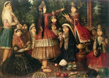 Frauen und Kinder in einem Garten, 19. Jahrhundert