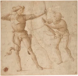 Ein Bogenschütze und ein Armbrustschütze, ca. 1500