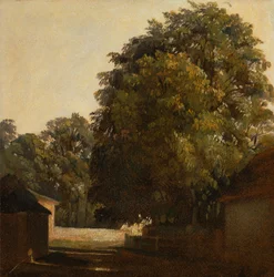 Landschaft mit Kastanienbaum