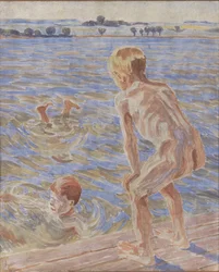 Badende Jungen. Fåborg Fjord