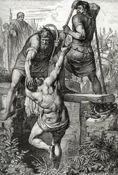 Der byzantinische Kaiser Zenon (425-491) kehrte nach Konstantinopel zurück und ließ den Usurpator Flavius Basiliscus (Basilisk) mit seiner Familie einsperren, 477