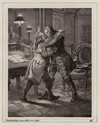 Eugen von Savoyen umarmt den Herzog von Marlborough, Spanischer Erbfolgekrieg