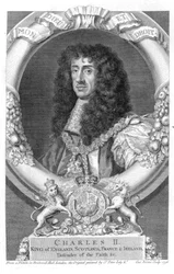 Karl II. (1630-85) König von Großbritannien und Irland ab 1660, graviert von George Vertue (1684-1756) 1736