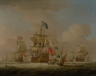 Britische Kriegsschiffe und eine Schaluppe