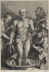 Der Tod des Seneca, graviert von Alexander Voet II