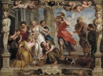 Achilles wird von Odysseus unter den Töchtern des Lykomedes auf Skyros entdeckt, 1630-1635