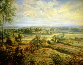 Herbstlandschaft mit Blick auf Het Steen am frühen Morgen (Detail)
