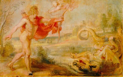 Apollon tötet die Pythonschlange