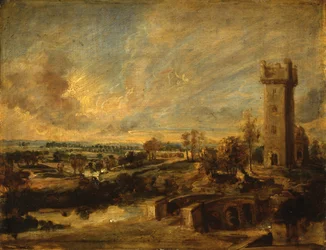 Landschaft mit einem Turm