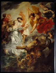 Versöhnung von Königin Maria von Medici (1573-1642) und ihrem Sohn Ludwig XIII. nach dem Tod von Concini, 15. Dezember