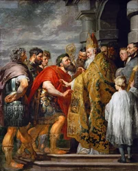 Der heilige Ambrosius von Mailand (gestorben 397) und Kaiser Theodosius I. der Große (347-395), ca. 1615. Maße: 362 x 246 cm. Kunsthistorisches Museum, Wien