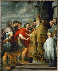 Heiliger Ambrosius und Kaiser Theodosius, ca. 1615