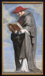 Heiliger Bonaventura. (Pendant des heiligen Franziskus in Ekstase). Die Lehre dieses Heiligen, die von der Franziskanerschule bis zum Ende des 16. Jahrhunderts wenig geschätzt wurde, wurde von den Theologen der Gegenreformation geehrt. Szenen aus dem Leben