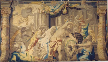 Die Eucharistie besiegt die heidnischen Opfer, Brüssel, zweite Hälfte des 17. Jahrhunderts
