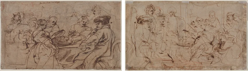 Das Fest des Herodes (recto) Tomyris mit dem Kopf des Kyros (verso)