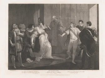 Hero ohnmächtig in der Kirche, Shakespeare, Viel Lärm um nichts, zuerst veröffentlicht 1789, neu aufgelegt 1852