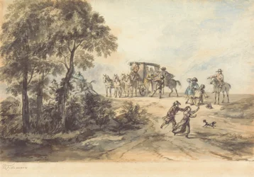 Kutsche und Straßenräuber