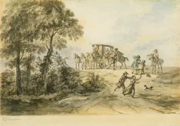 Kutsche und Straßenräuber